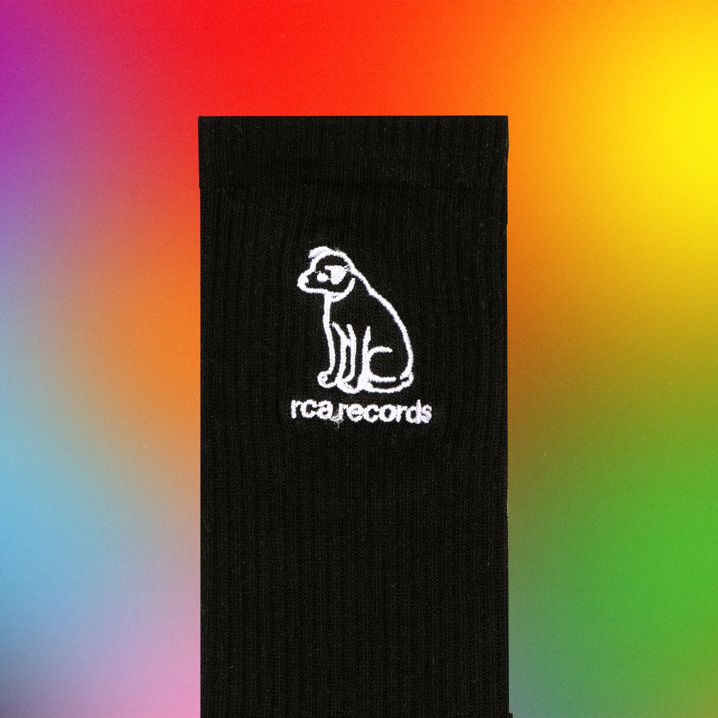 RCA Records Embroidered Logo Socks